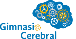 Ilustraci&oacute;n de un cerebro estilizado formado por engranajes de diferentes tama&ntilde;os y colores, acompa&ntilde;ada del texto 'Gimnasio Cerebral'. Representa la idea de mejora y entrenamiento mental.